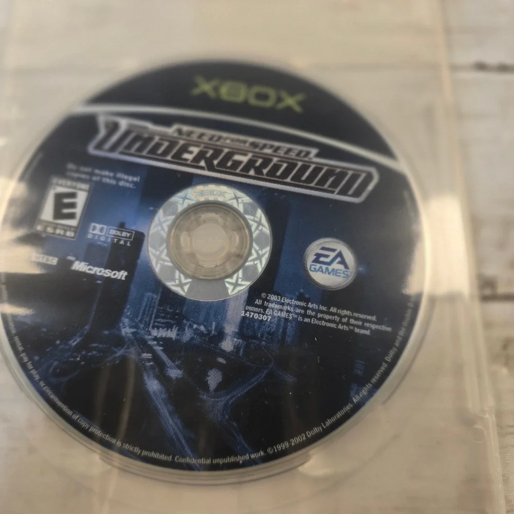 Need for Speed‎ Underground Microsoft Xbox 2003 EA Games Racing Video Game Disc